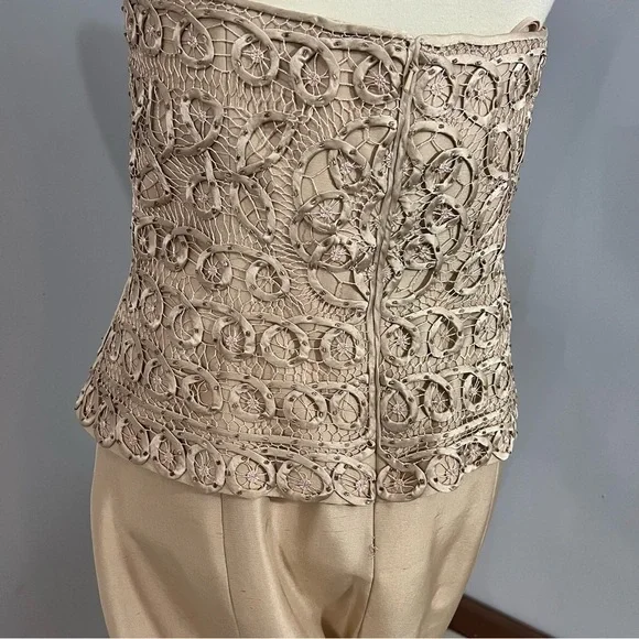 Jovani Beaded Evening Gown Beige Neutral MOB Floor Length Dress Ornate Occasion - Picture 11 of 12